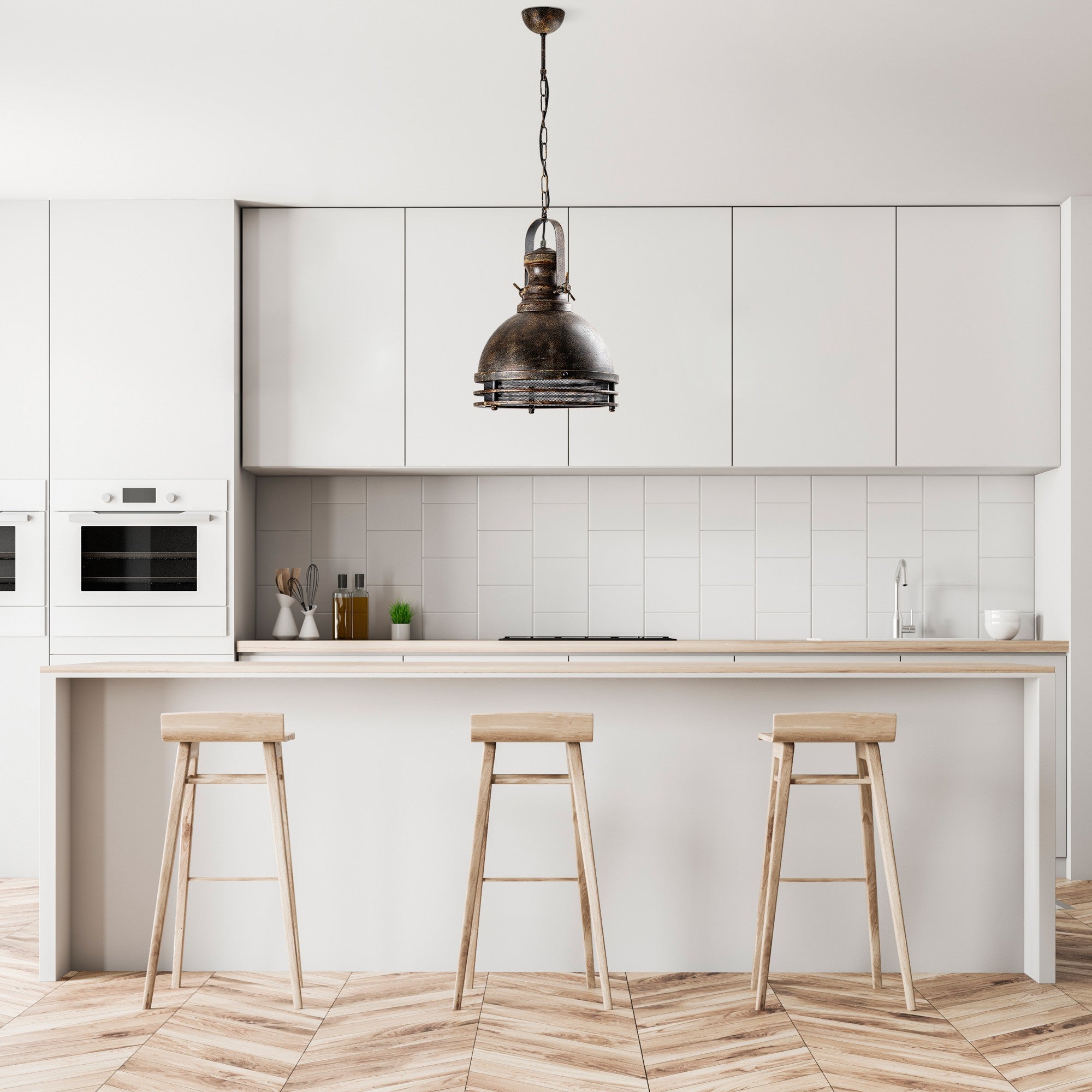 Candeeiro de Teto – Ø30 cm – Cor Antiquada – Metal