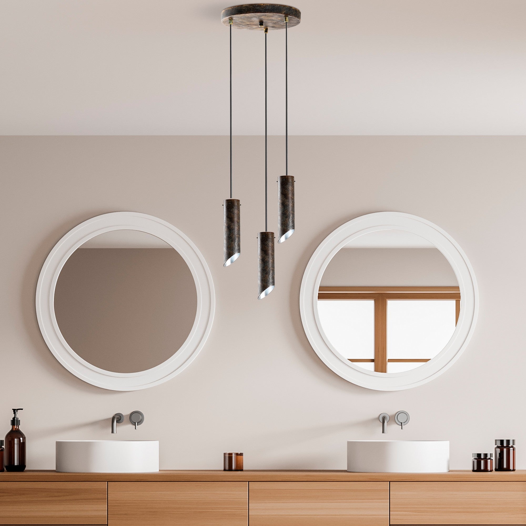 Candeeiro de Teto elegante ajustável – 40 cm de diâmetro – Cor antiquada – Corpo de metal