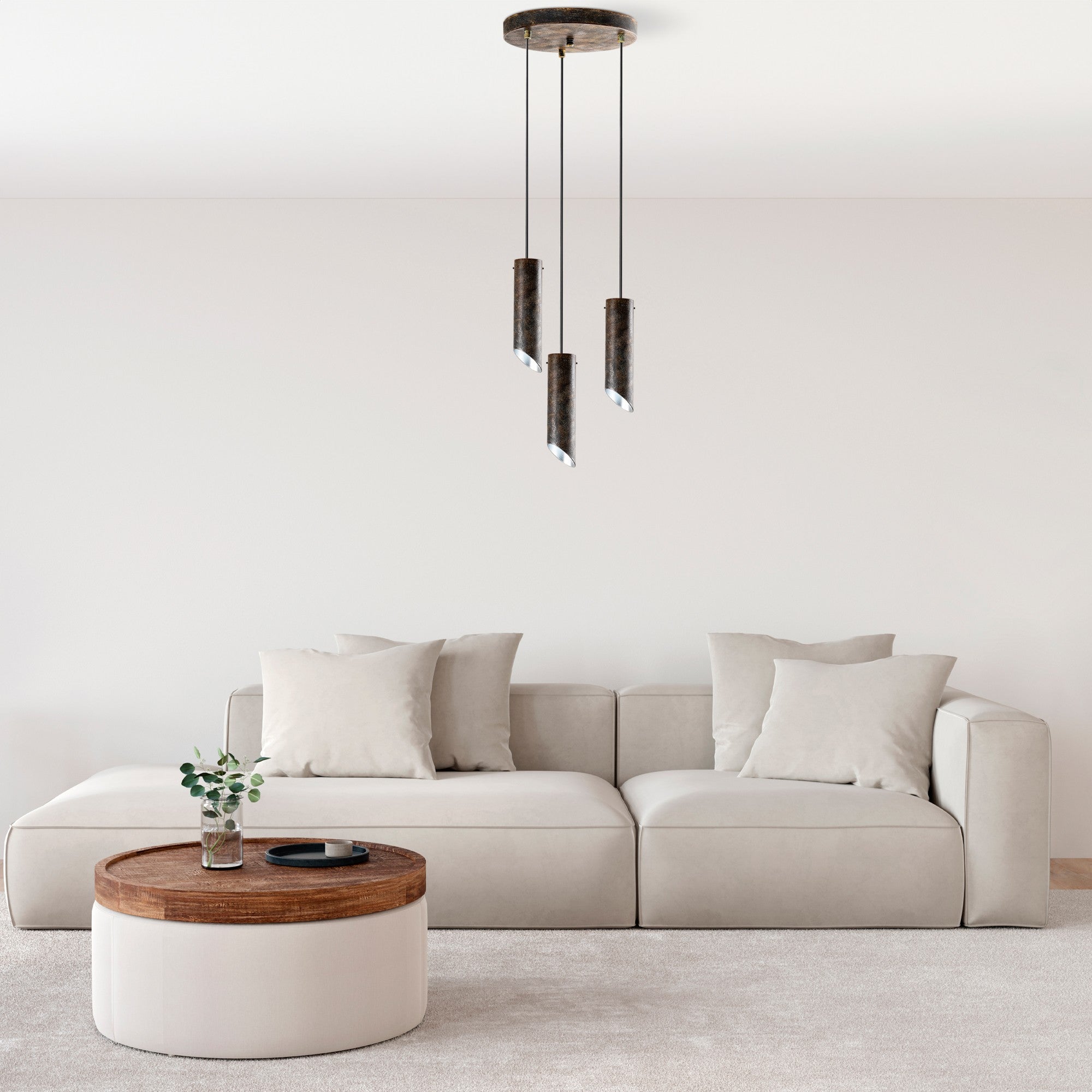 Candeeiro de Teto elegante ajustável – 40 cm de diâmetro – Cor antiquada – Corpo de metal