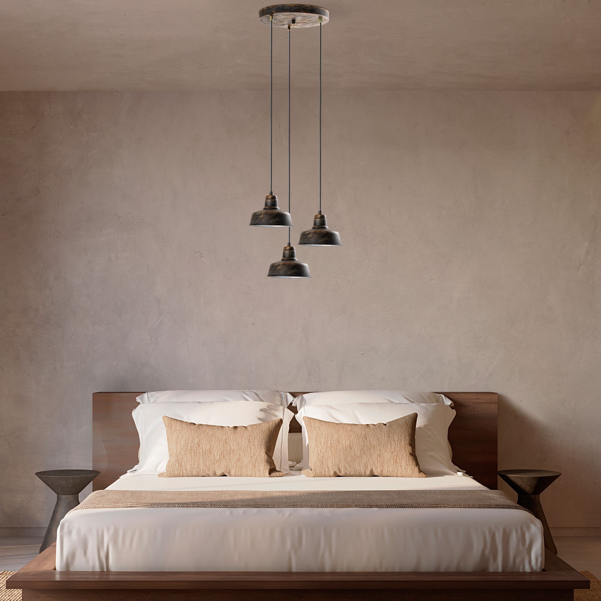 Candeeiro de Teto – 45 cm de diâmetro – cor(s) antiquada(s) – metal