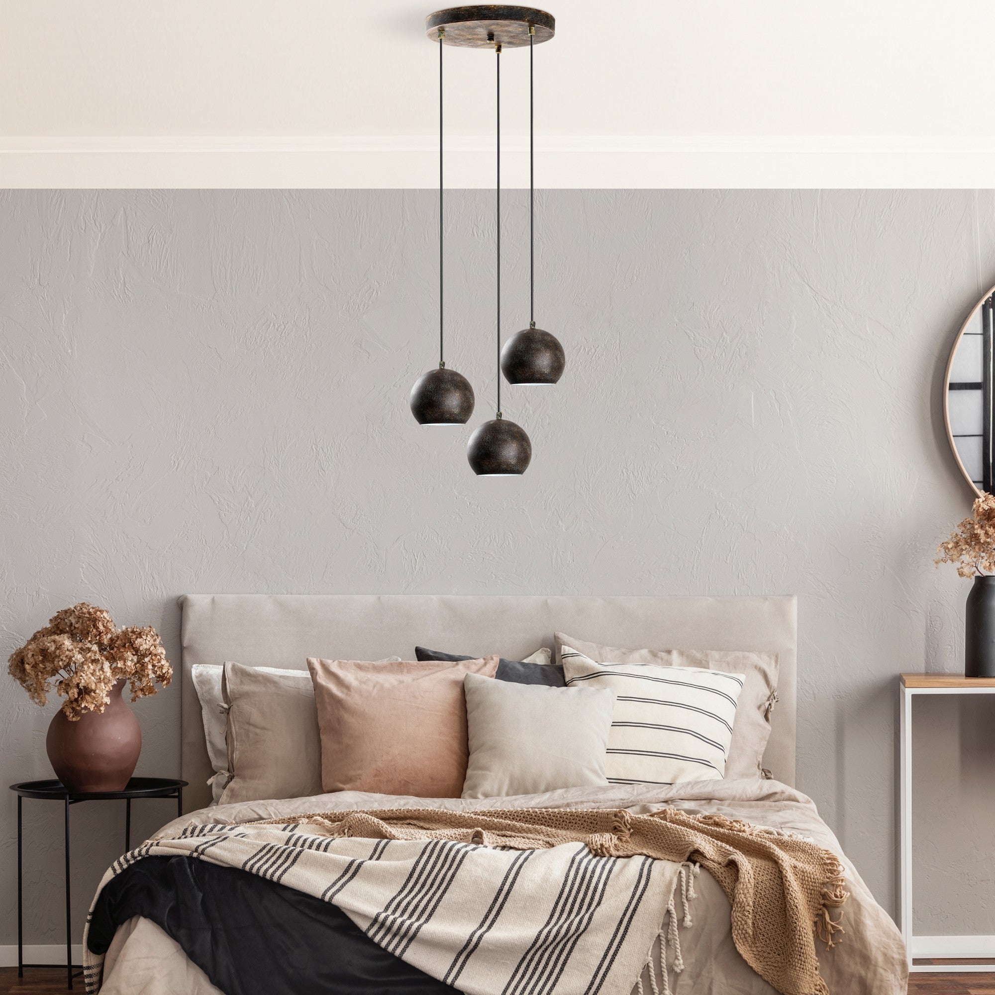 Candeeiro de Teto elegante ajustável – 45 cm de diâmetro – cor antiquada – metal