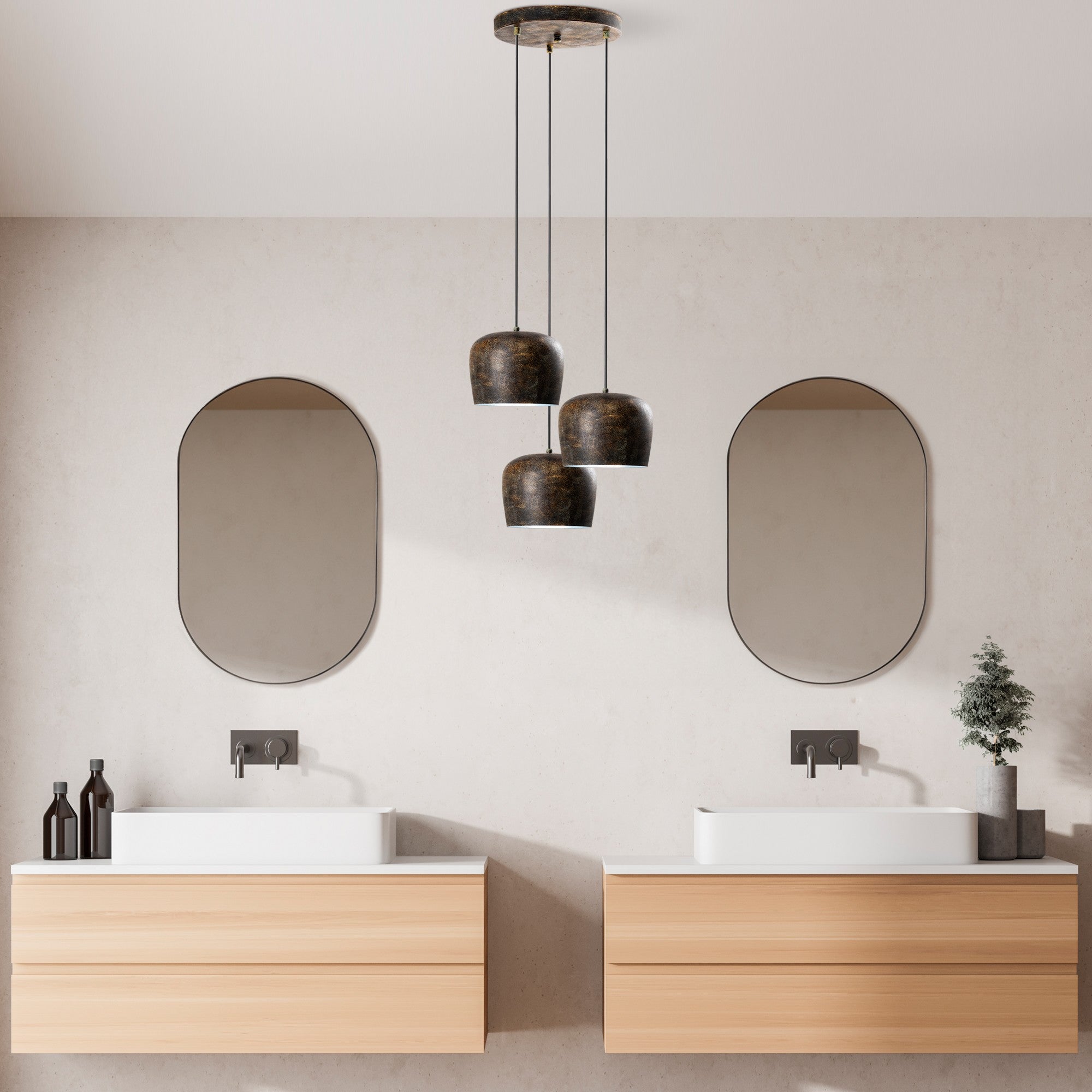 Candeeiro de Teto elegante ajustável – 45 cm de diâmetro – Cor antiquada – Metal