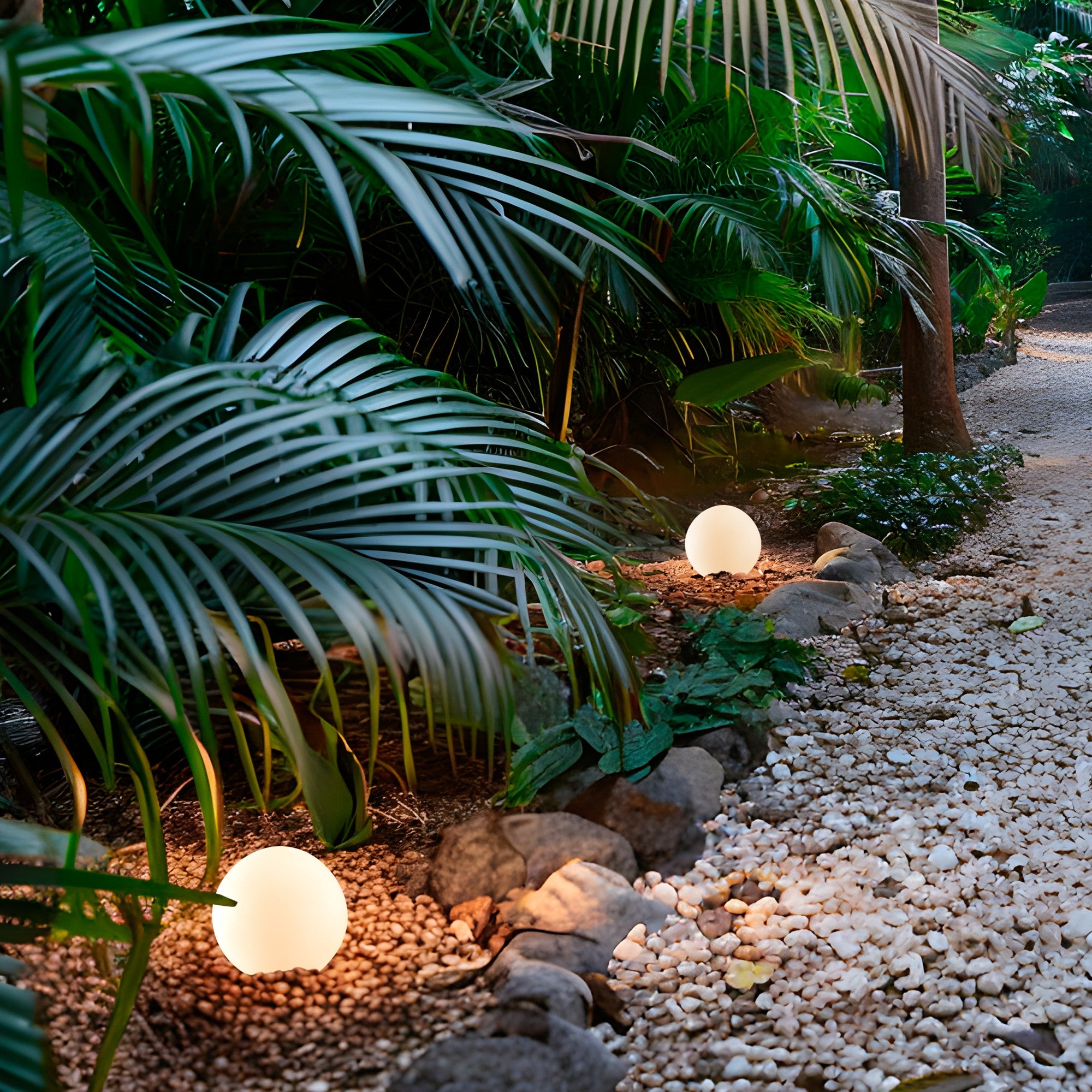 Candeeiro de Pé para Área Externa – 52 cm – Preto e Branco – Plástico