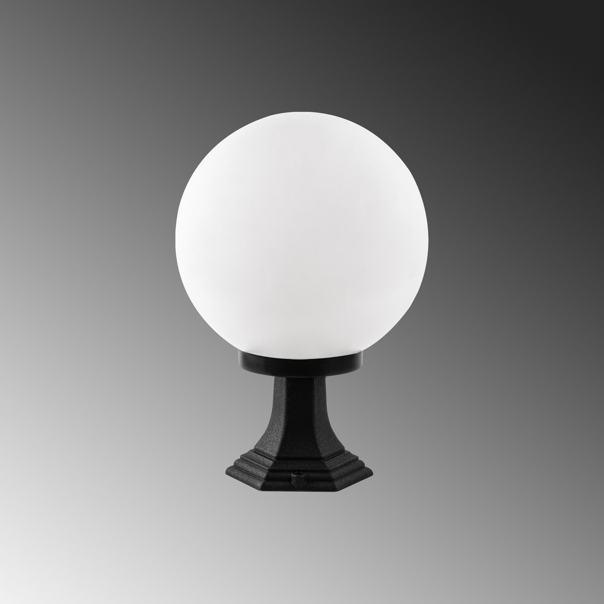 Candeeiro de Pé para Exterior – 25 cm diâmetro – Preto – Plástico e Acrílico