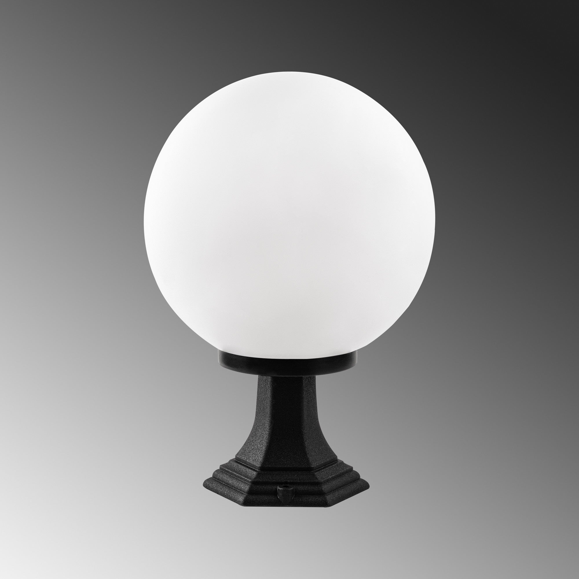 Candeeiro de Pé para Exterior – 30 cm diâmetro – Preto – Plástico/Acrílico