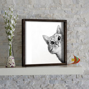 Quadro Decorativo MDF Emoldurado KZM222 - Arte Laser em Madeira de Pinho 33x33cm - Tons Castanho, Branco e Preto