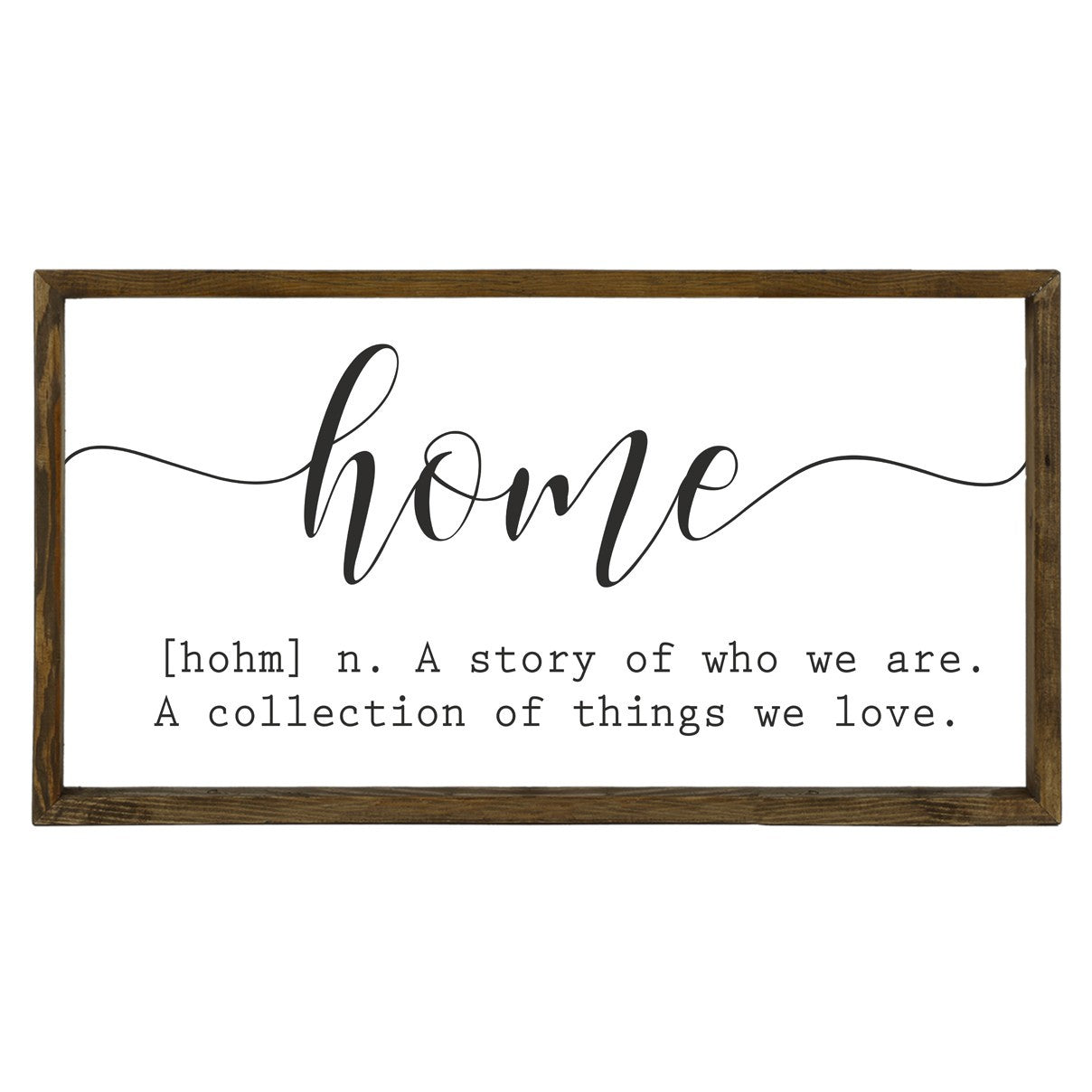 Pintura decorativa emoldurada – 25 x 50 cm – Castanho, Branco e Preto – MDF e madeira de pinho