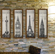 Quadro Decorativo em MDF – 19 x 70 cm – Marrom, Branco e Preto – Madeira de Pinho