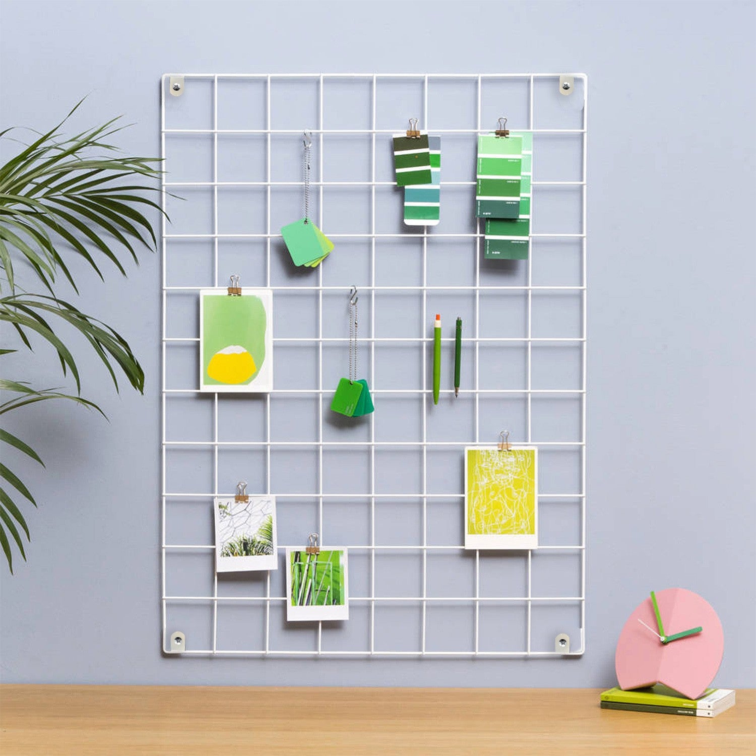 Acessório decorativo de parede em metal – 50 x 70 x 3 cm – branco – 100% metal