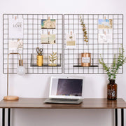 Acessório de parede decorativo de metal estiloso (2 peças), preto, 60 x 60 x 3 cm | 100% metal com 10 travas pequenas | Perfeito para decoração moderna e exibição de arte