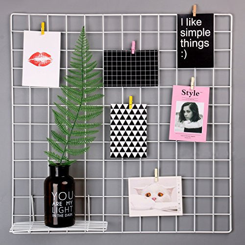 Acessório Decorativo de Parede em Metal Branco com 10 Fechos - 60x60cm