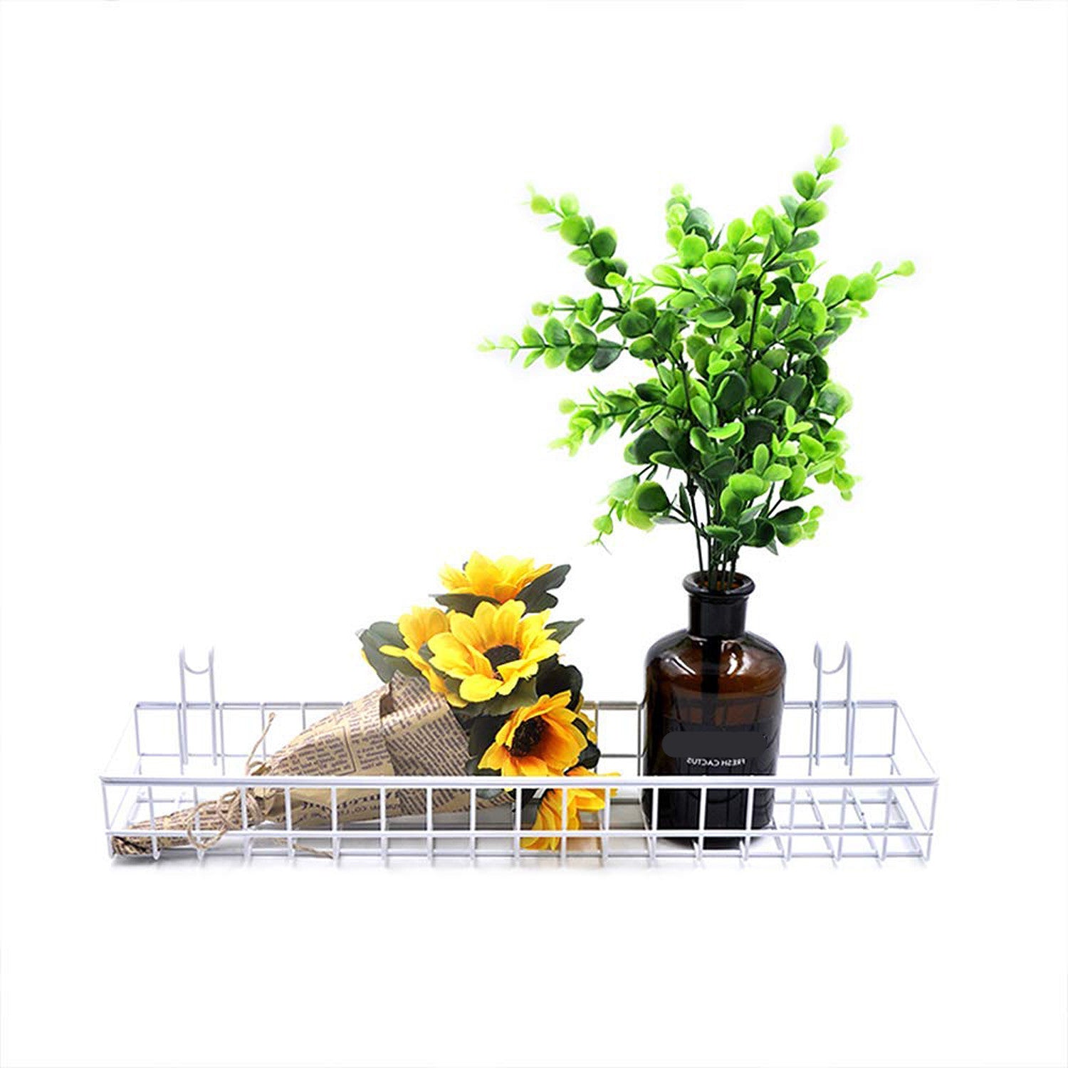 Acessório Decorativo de Parede em Metal Branco 40x9x11cm - Design Moderno para Decoração Interior