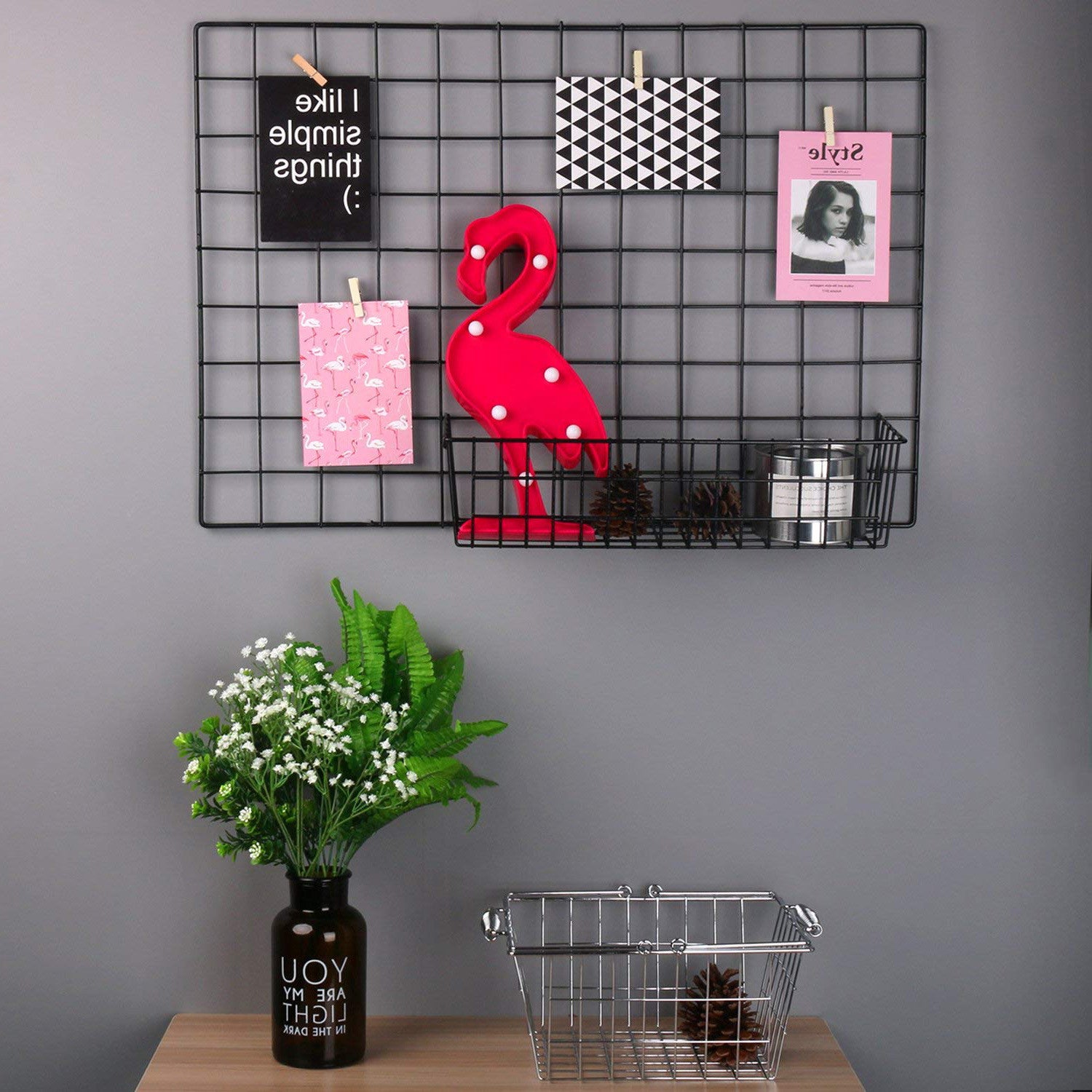 Acessório Decorativo de Parede em Metal Preto WR013 - 100% Metal 38x13x16cm