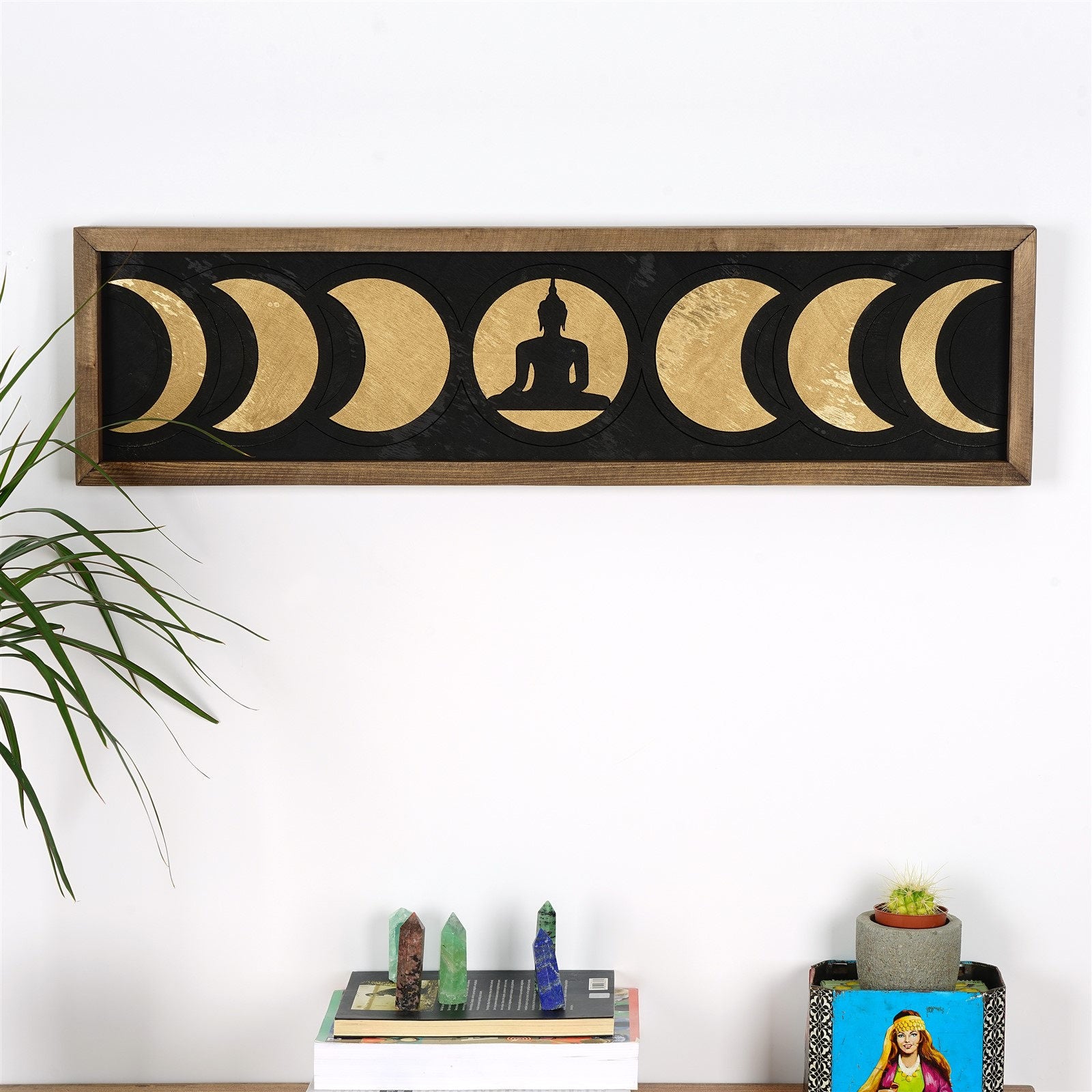 Acessório Decorativo de Parede em Madeira Maciça Multicolor - 72x19,5cm
