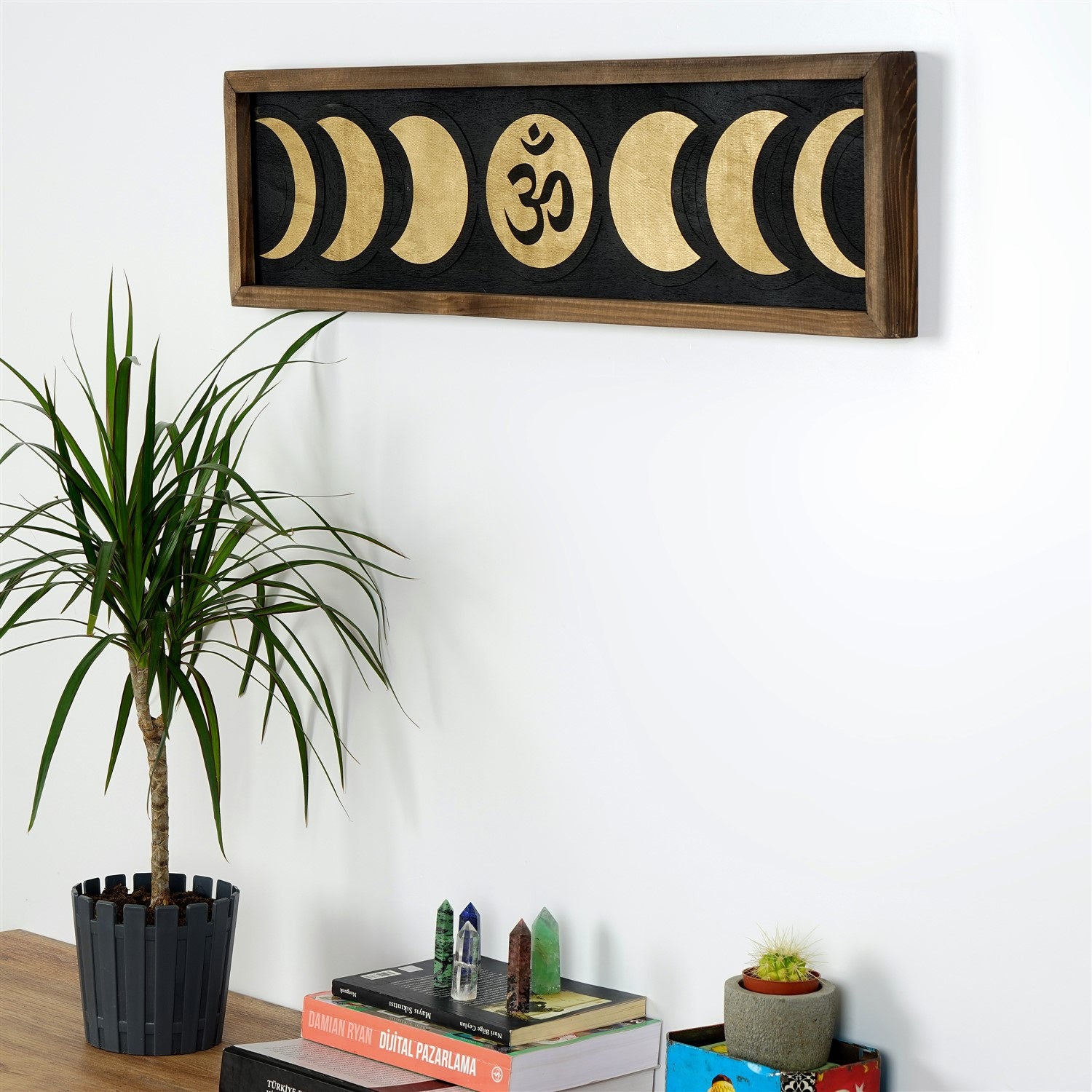 Acessório Decorativo de Parede em Madeira Maciça Multicolor - 72x19,5cm