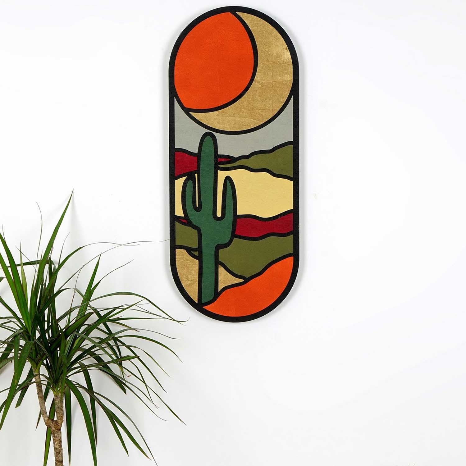 Acessório Decorativo de Parede em Madeira Multicolor ART059 - 53x22cm