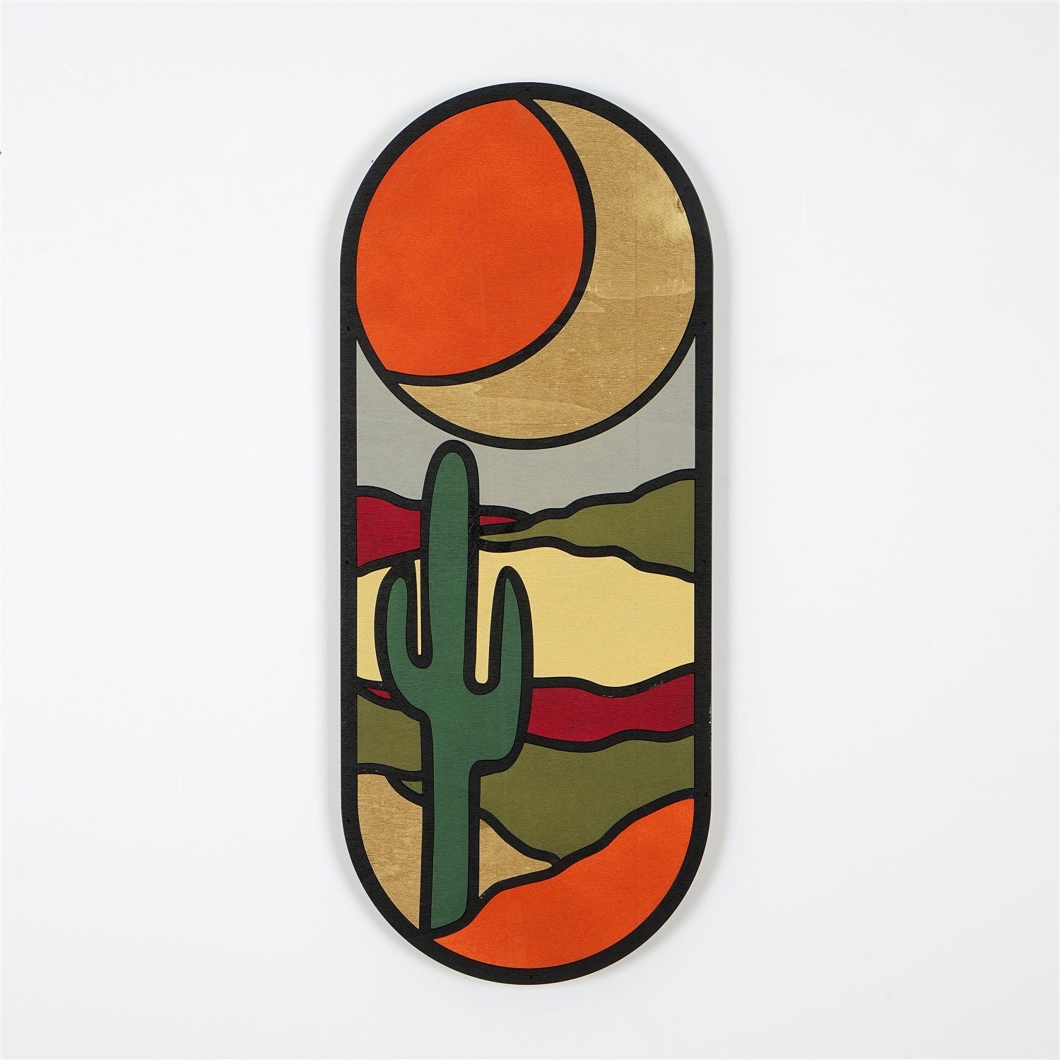 Acessório Decorativo de Parede em Madeira Multicolor ART059 - 53x22cm