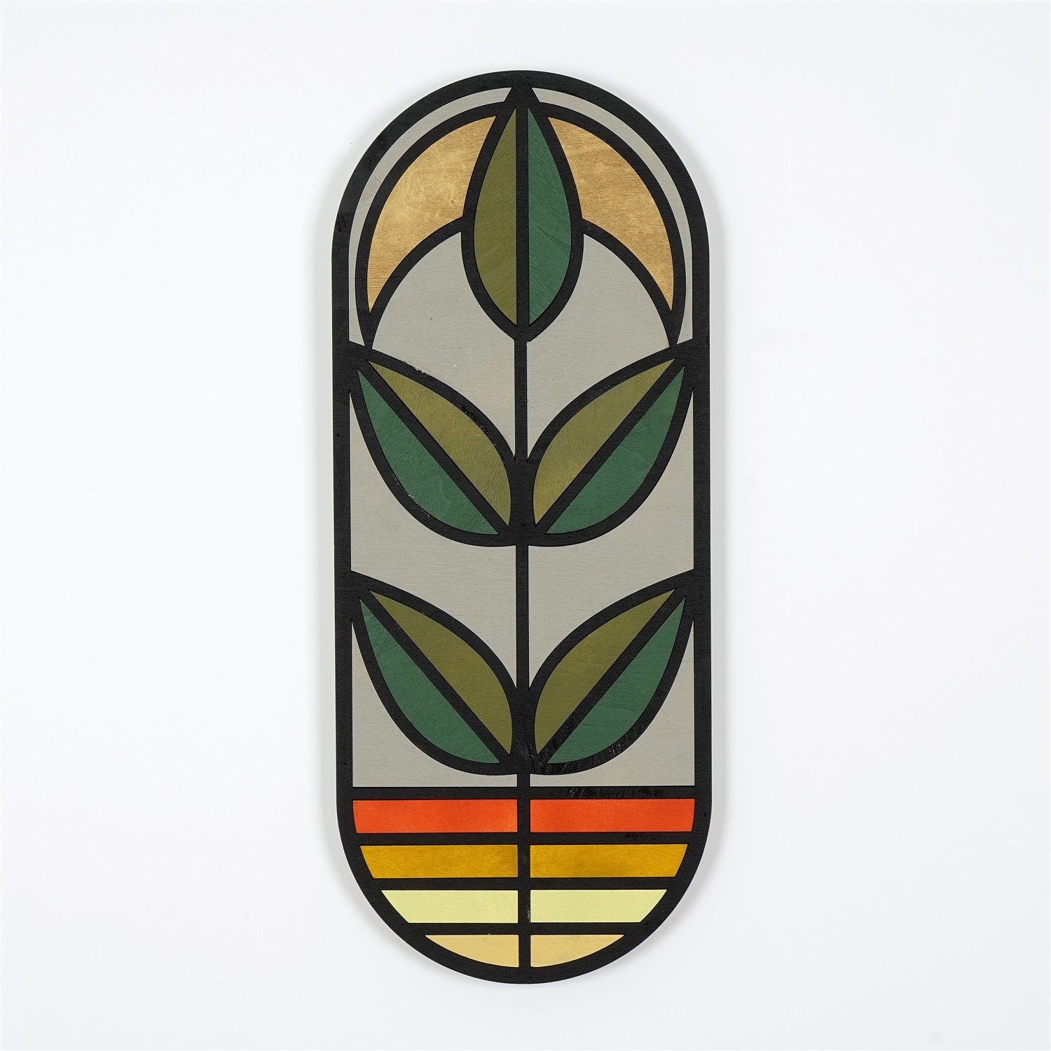 Arte Decorativa de Parede em Madeira Multicolor - Acessório Moderno para Decoração Interior 53x22cm