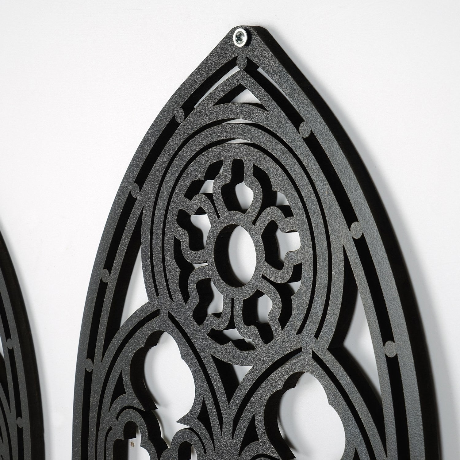 Acessório Decorativo de Parede em Madeira Preta - Conjunto de 3 Peças em MDF