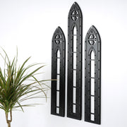 Acessório Decorativo de Parede em Madeira Preta - Conjunto de 3 Peças MDF