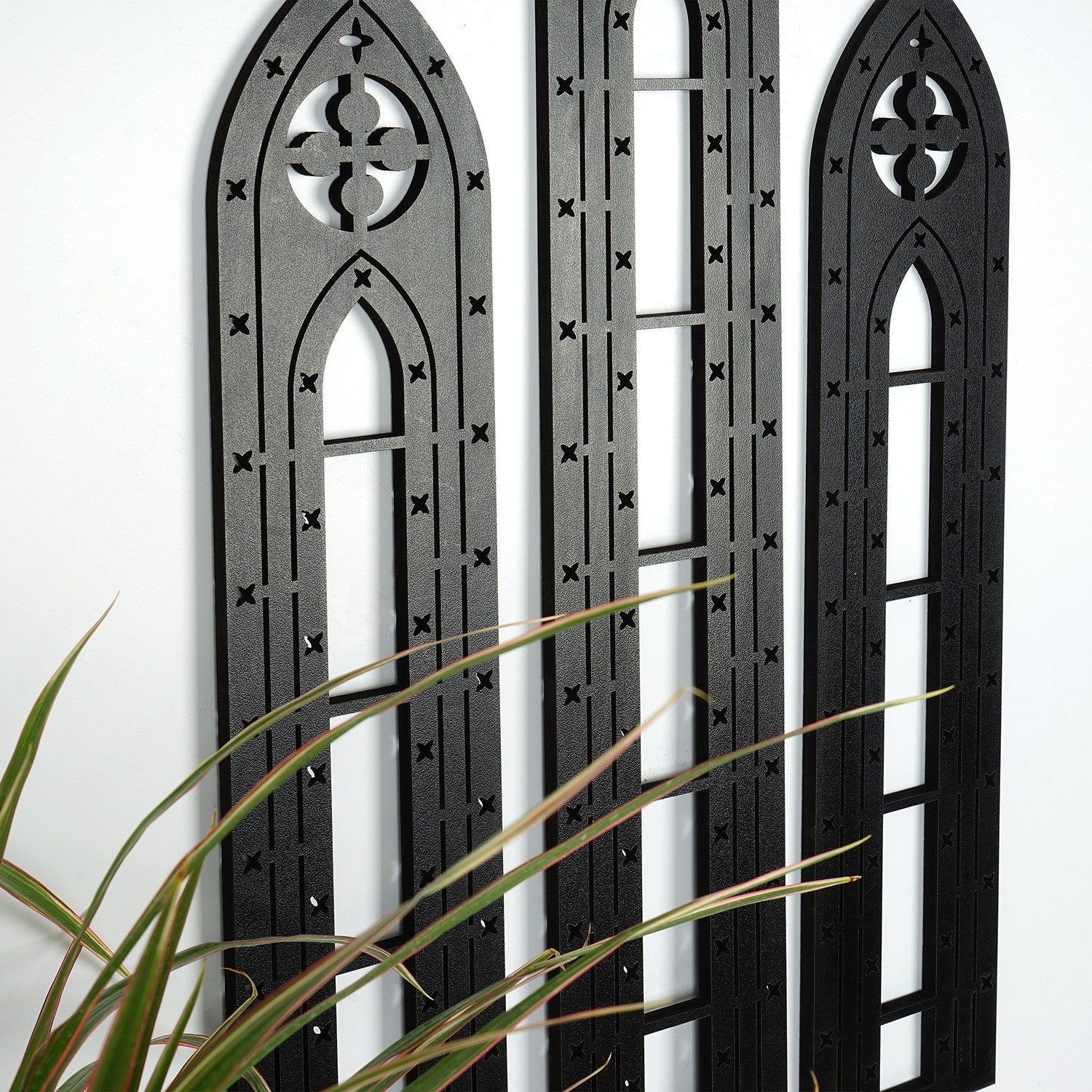 Acessório Decorativo de Parede em Madeira Preta - Conjunto de 3 Peças MDF