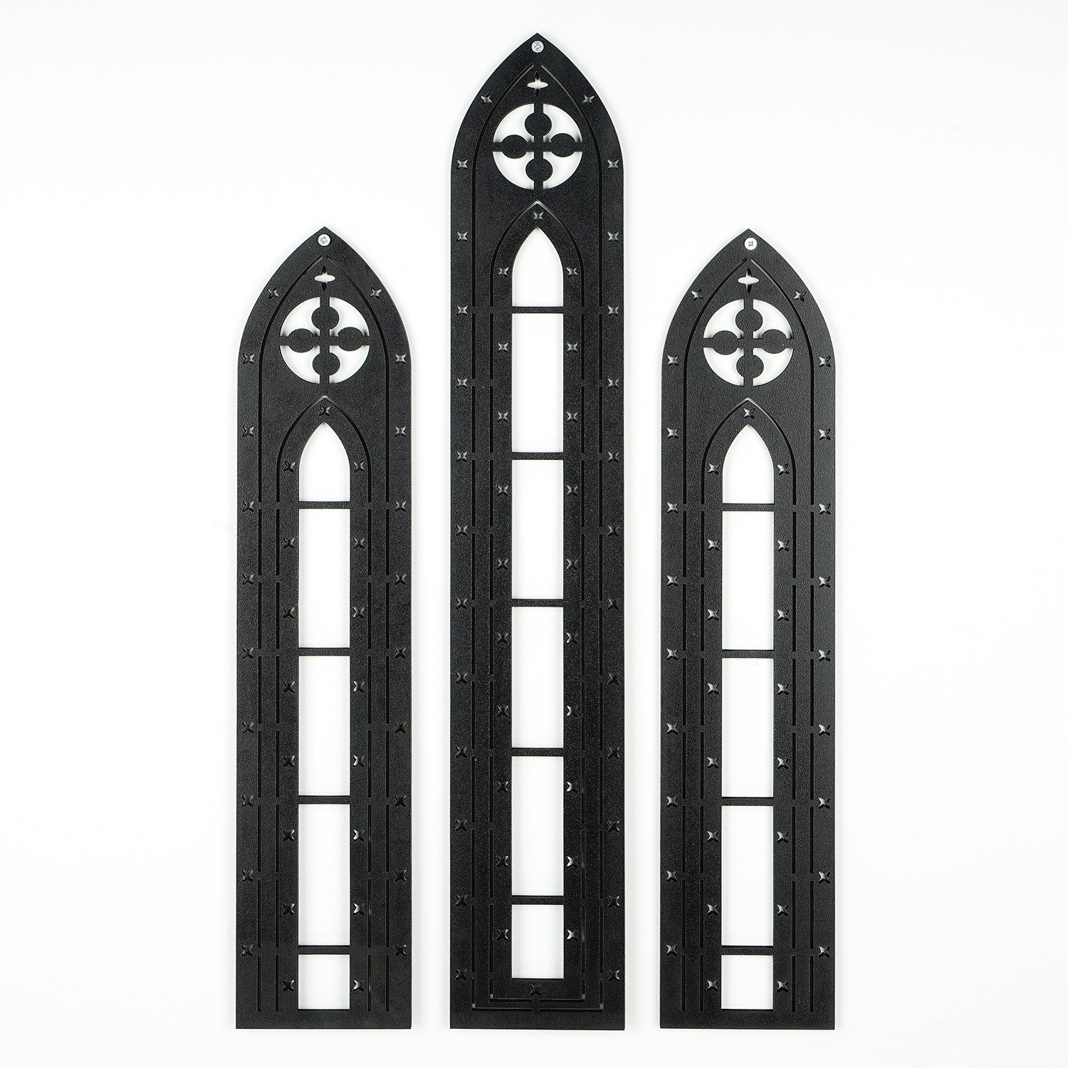 Acessório Decorativo de Parede em Madeira Preta - Conjunto de 3 Peças MDF