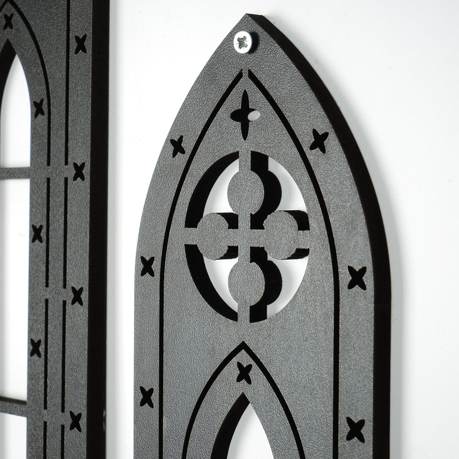 Acessório Decorativo de Parede em Madeira Preta - Conjunto de 3 Peças MDF