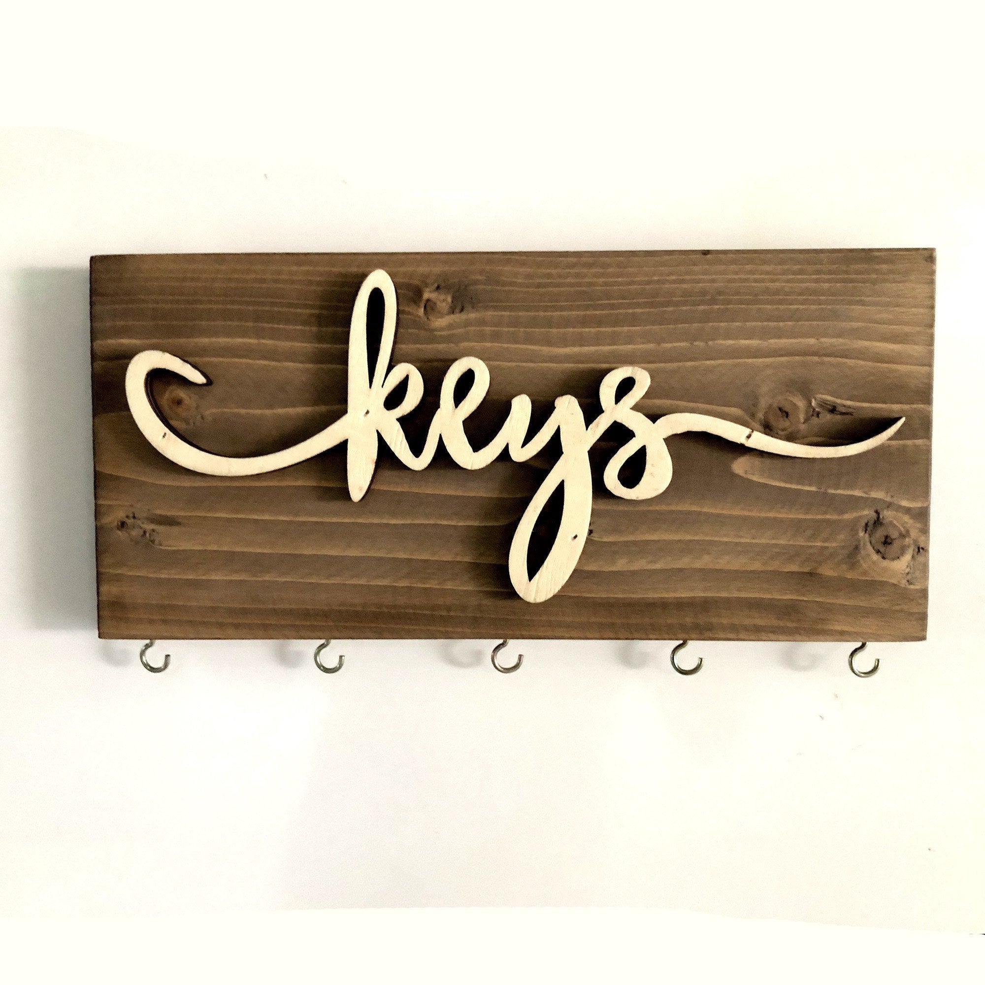 Porta-Chaves de Madeira Maciça LAZ159 Multicolor - Organização Elegante para a Sua Casa