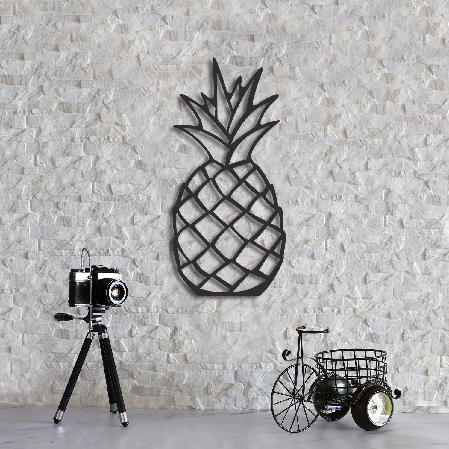 Acessório Decorativo de Parede MTK098 - Preto em MDF 19x40cm