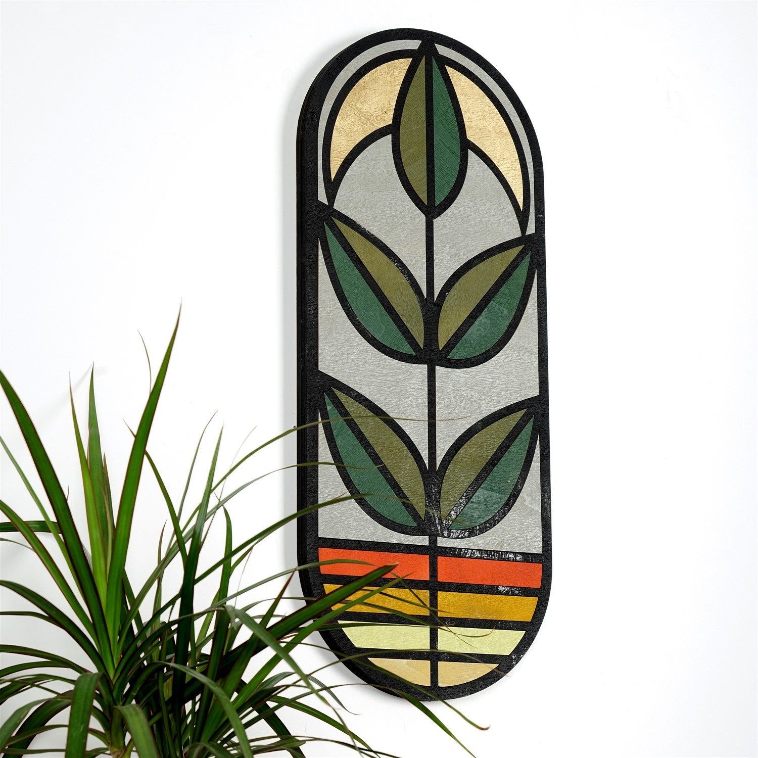 Acessório Decorativo de Parede em Madeira de Abeto 100% Natural - Multicolor 53x22cm