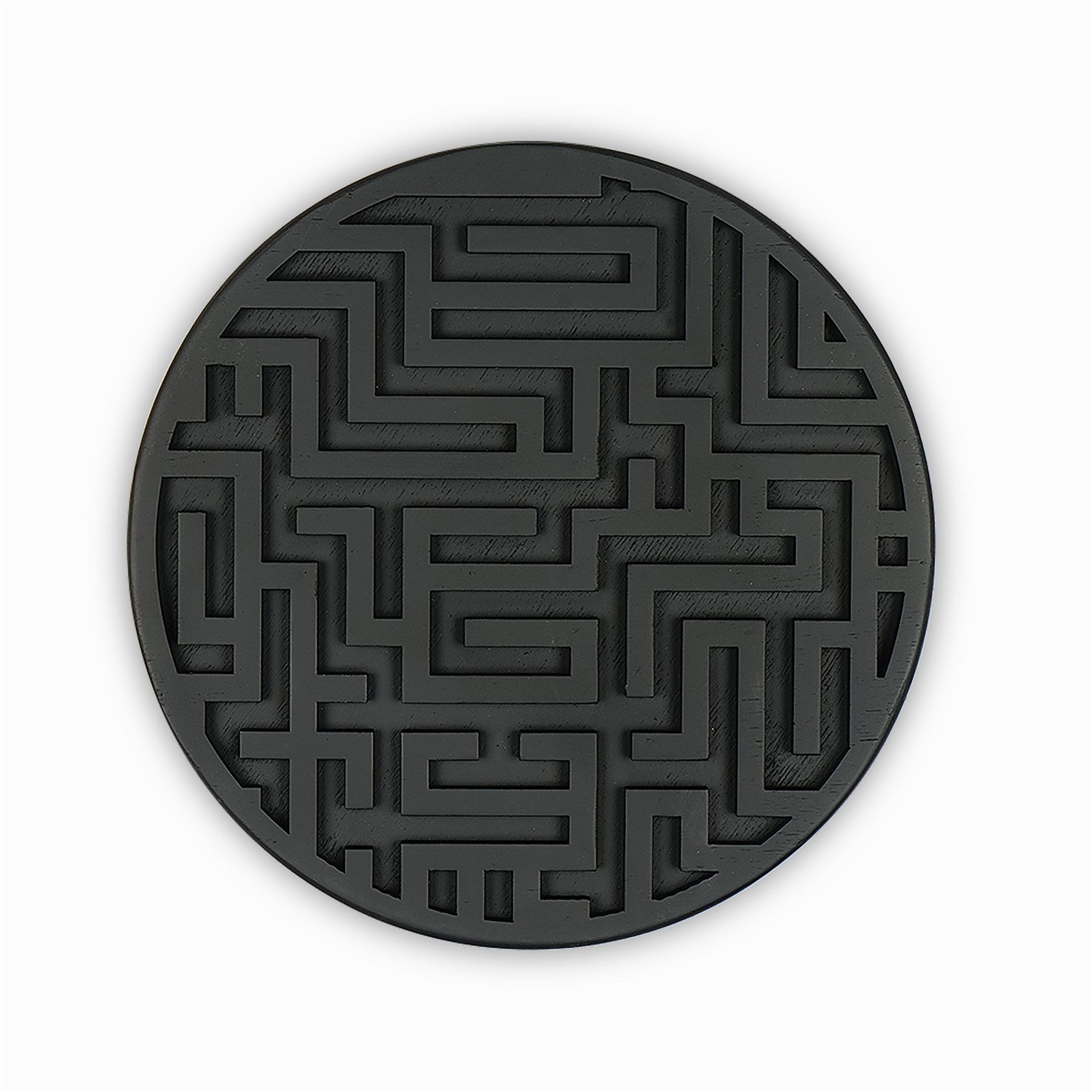 Acessório Decorativo de Parede em Madeira de Abeto 100% Natural - Preto 33x33cm