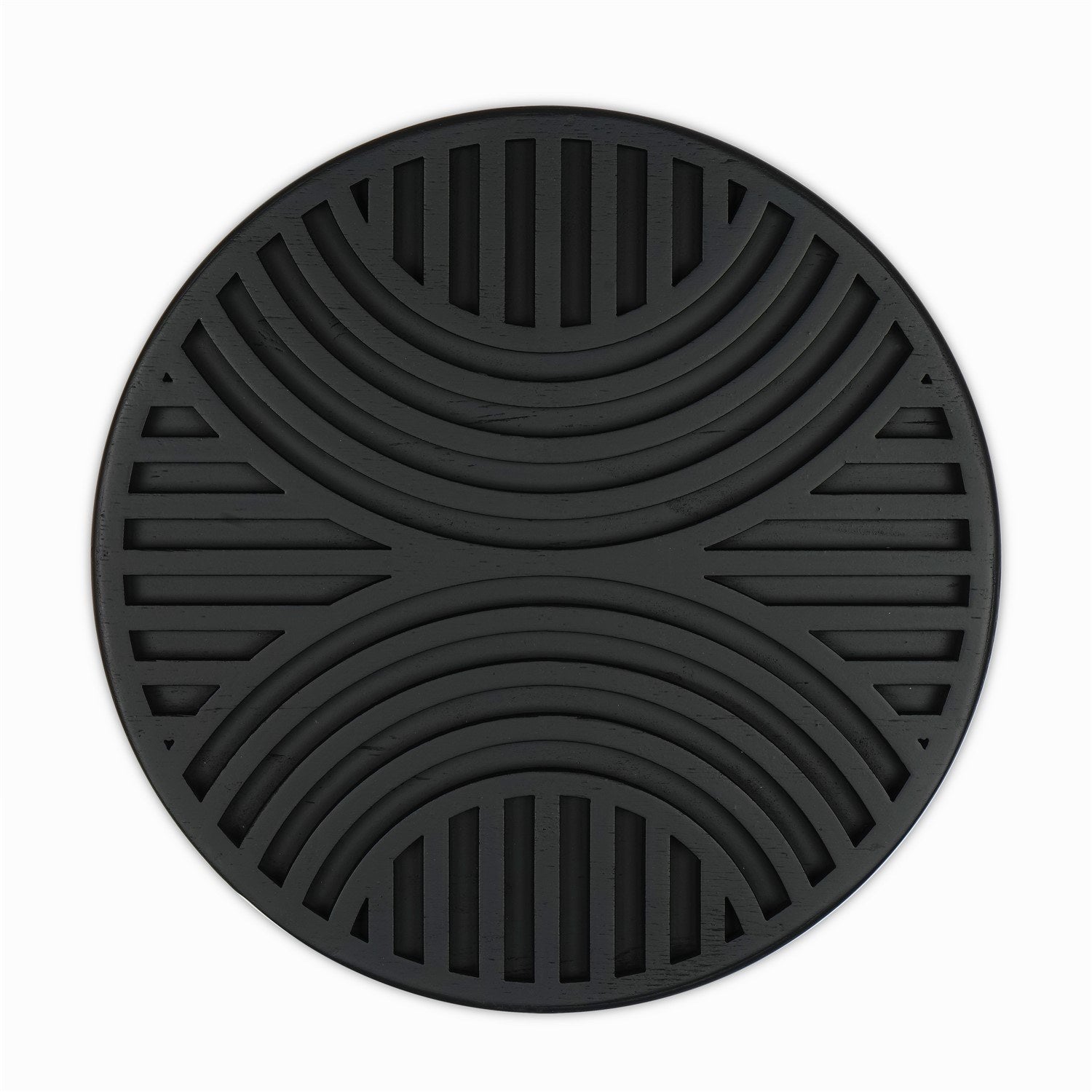 Acessório Decorativo de Parede ART140 - Madeira de Abeto 100% Natural - Preto 33x33cm