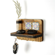 Prateleira de Parede LAZ161 em Nogueira - 100% Tela Canvas 18mm - 14x20x9cm