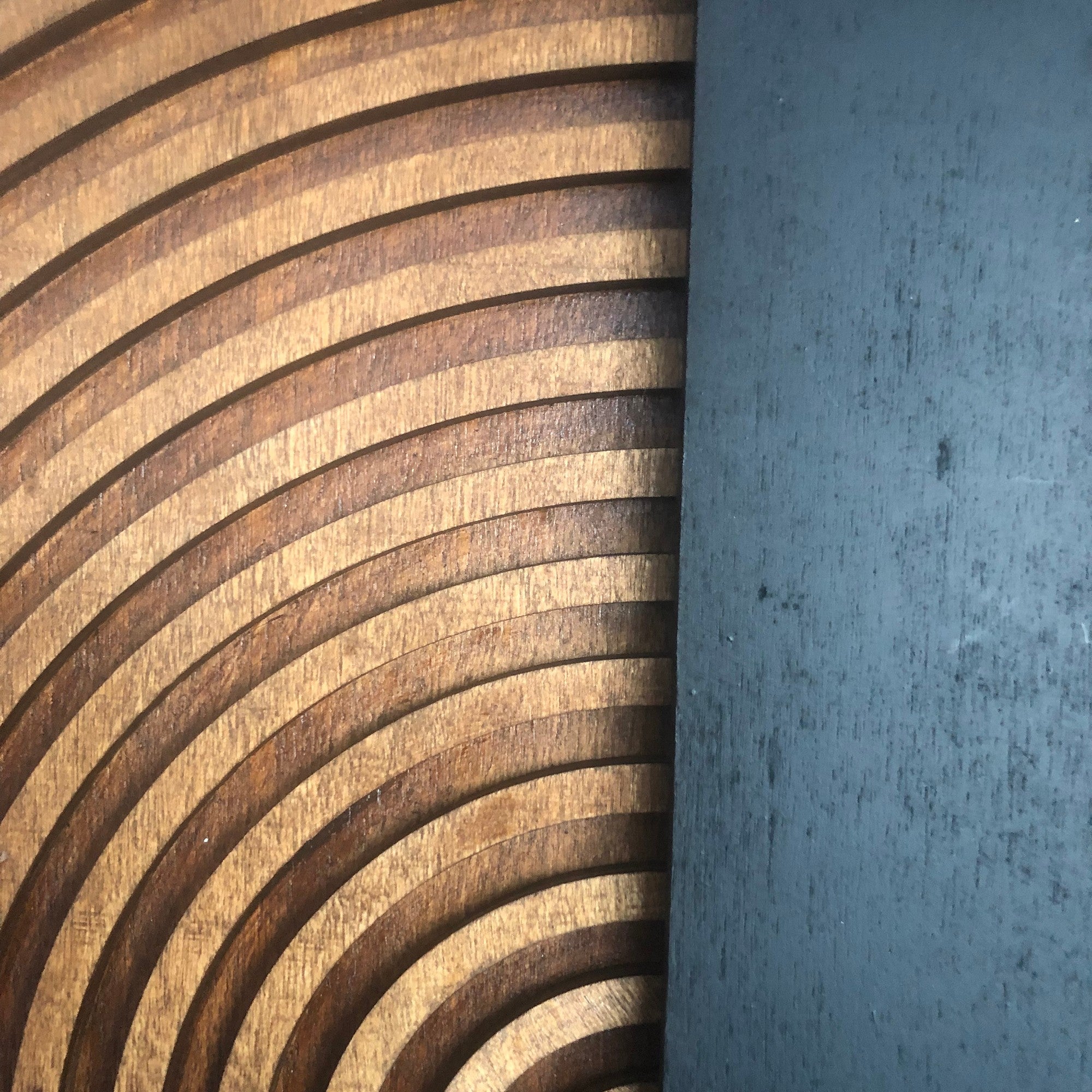 Arte Decorativa de Parede ART143 - Madeira Compensada Natural e Preta 50x50cm Pintada à Mão