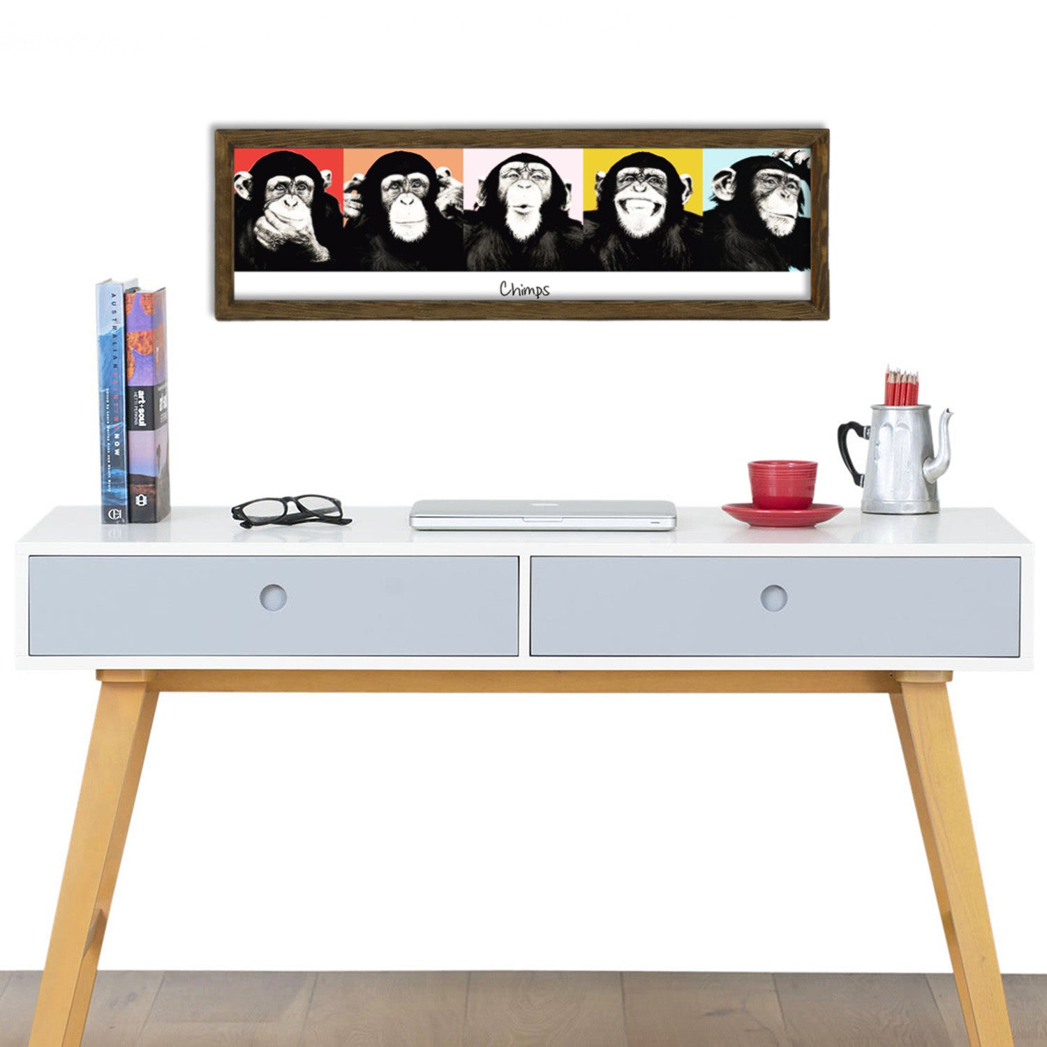 Quadro Decorativo MDF Multicolor OZM826 - Impressão UV 19x70cm com Moldura