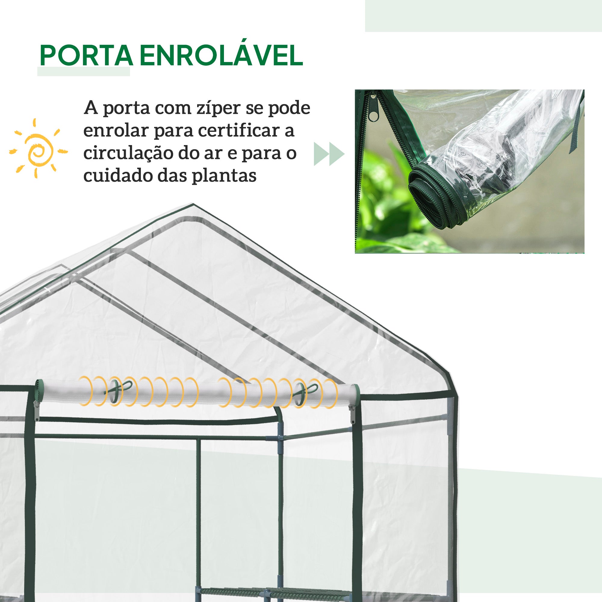 Estufa de Jardim Transparente 143x143x195cm - Cor Transparente