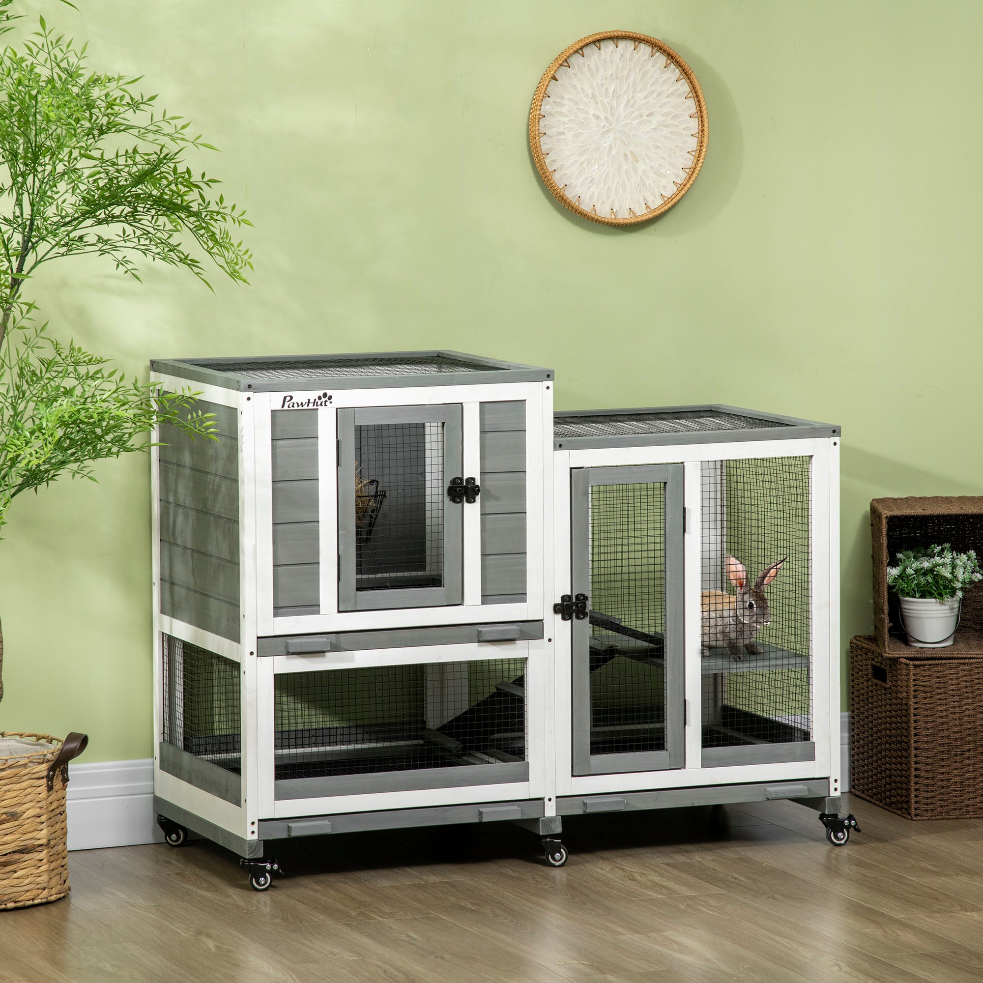 Gaiola para Animais Pequenos 110x50x86 cm - Cinza