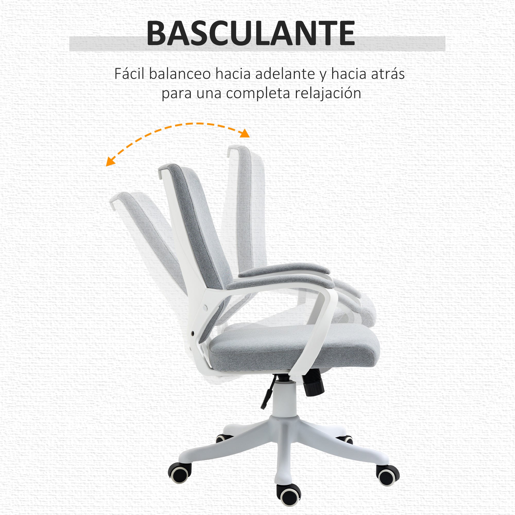 Cadeira de Escritório Ergonômica Cinza 62x69x92-102 cm