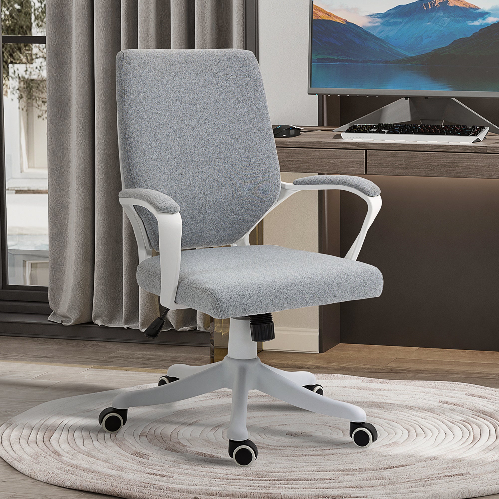 Cadeira de Escritório Ergonômica Cinza 62x69x92-102 cm