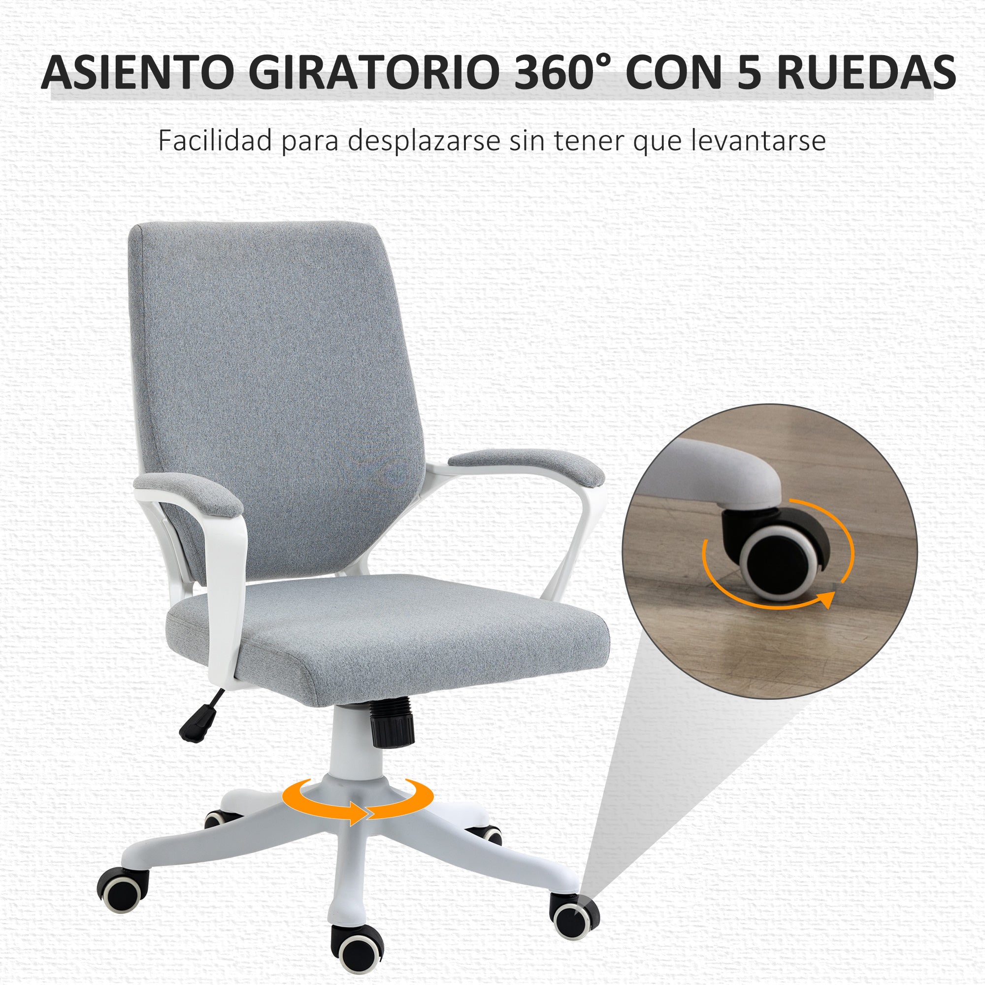 Cadeira de Escritório Ergonômica Cinza 62x69x92-102 cm