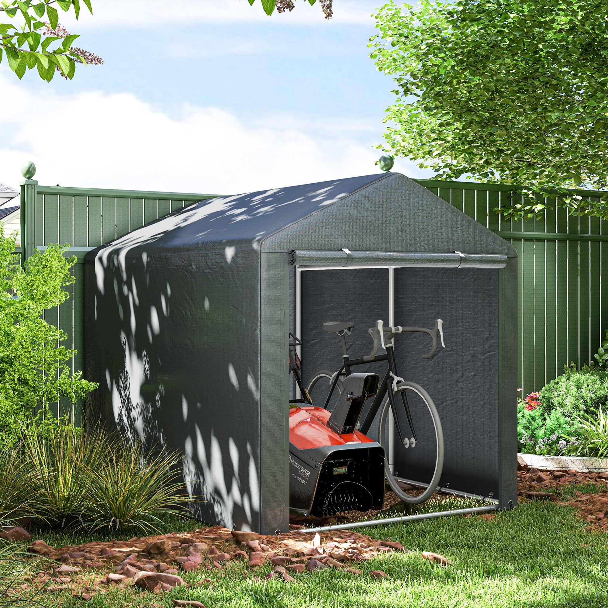 Abrigo de Jardim 160x218x172 cm - Cinza Escuro