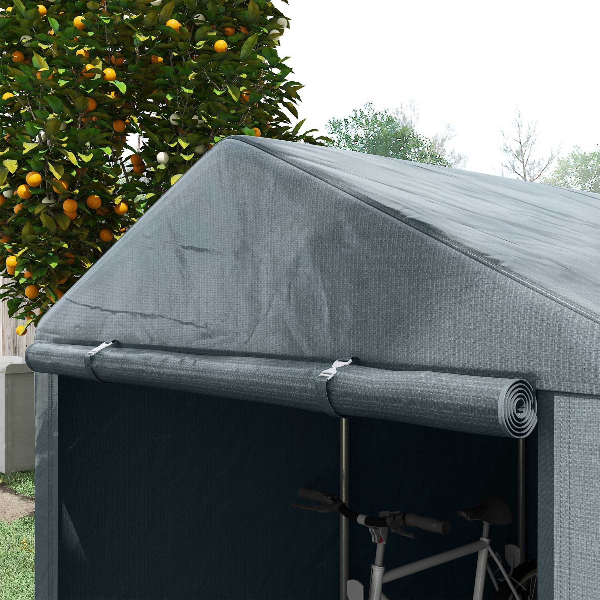 Abrigo de Jardim 160x218x172 cm - Cinza Escuro