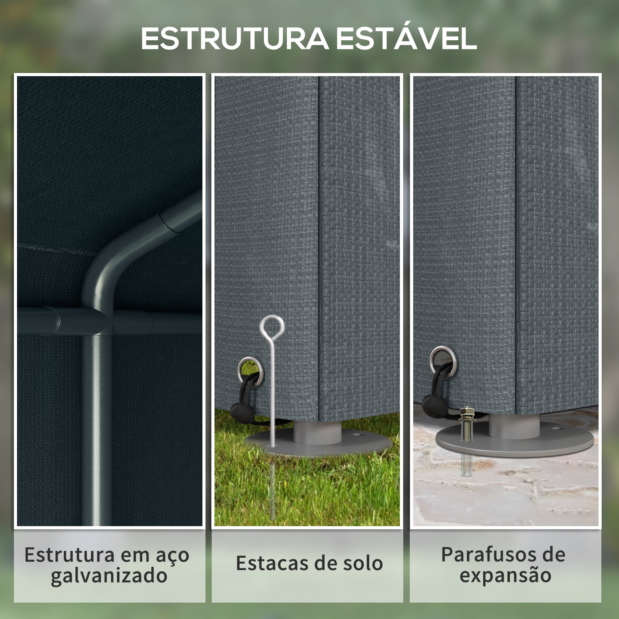 Abrigo de Jardim 160x218x172 cm - Cinza Escuro