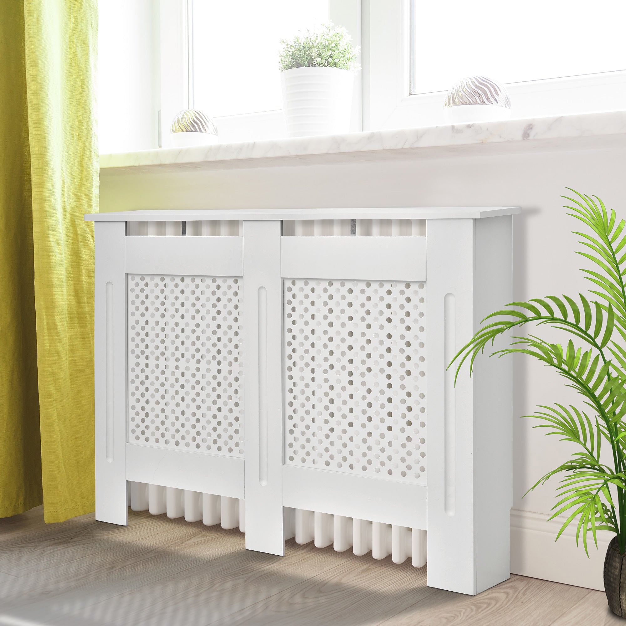 Cobertura de Radiador com Prateleira – 111,5x82x19 cm – Branco – MDF