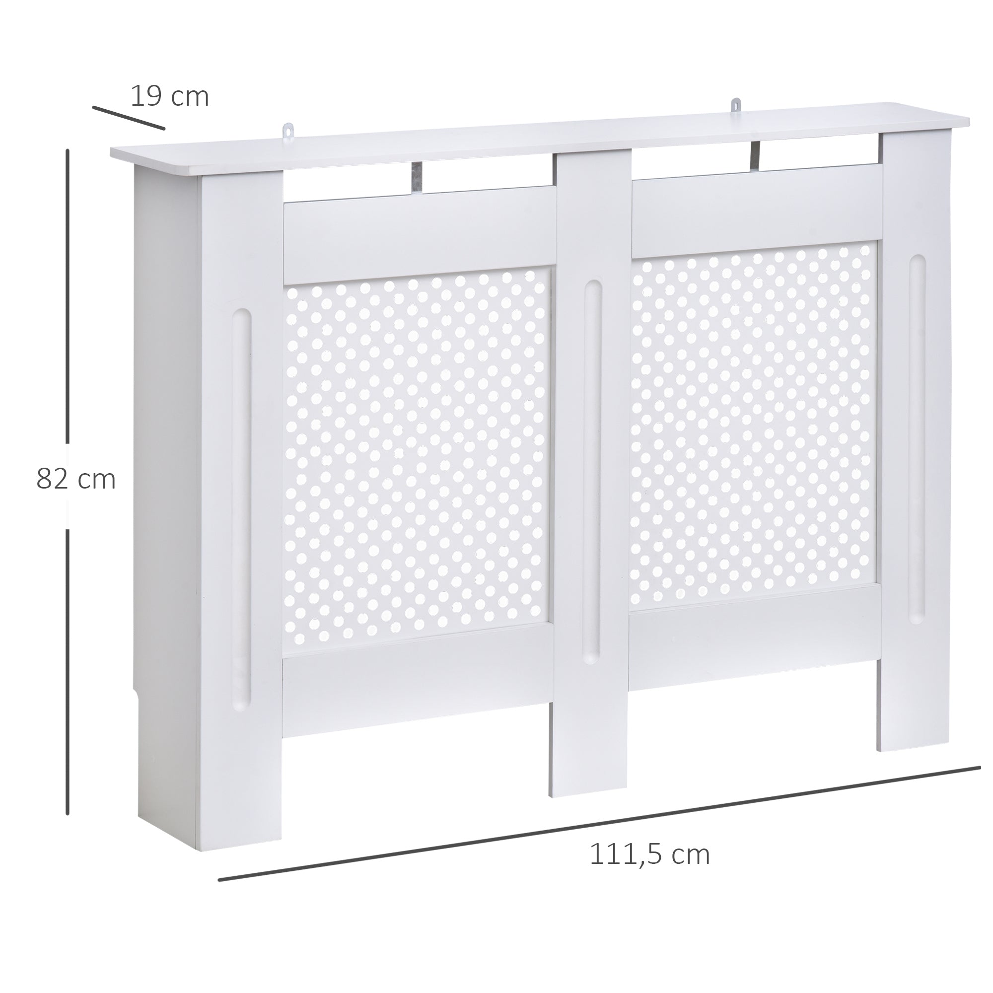 Cobertura de Radiador com Prateleira – 111,5x82x19 cm – Branco – MDF