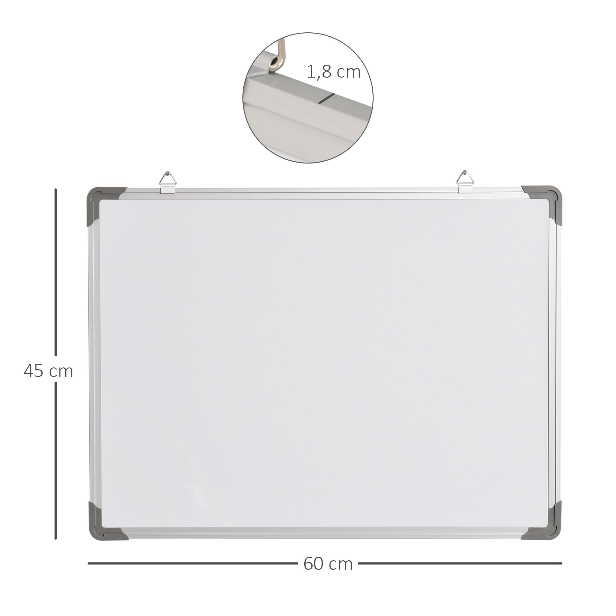 Quadro Magnético de Parede 60x45 cm - Branco