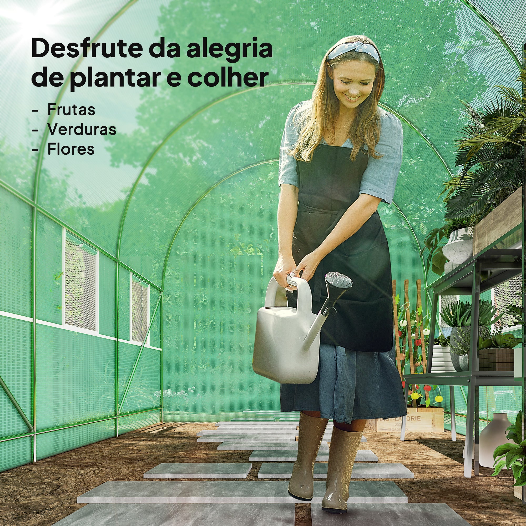 Estufa de Jardim 350x200x200cm - Verde