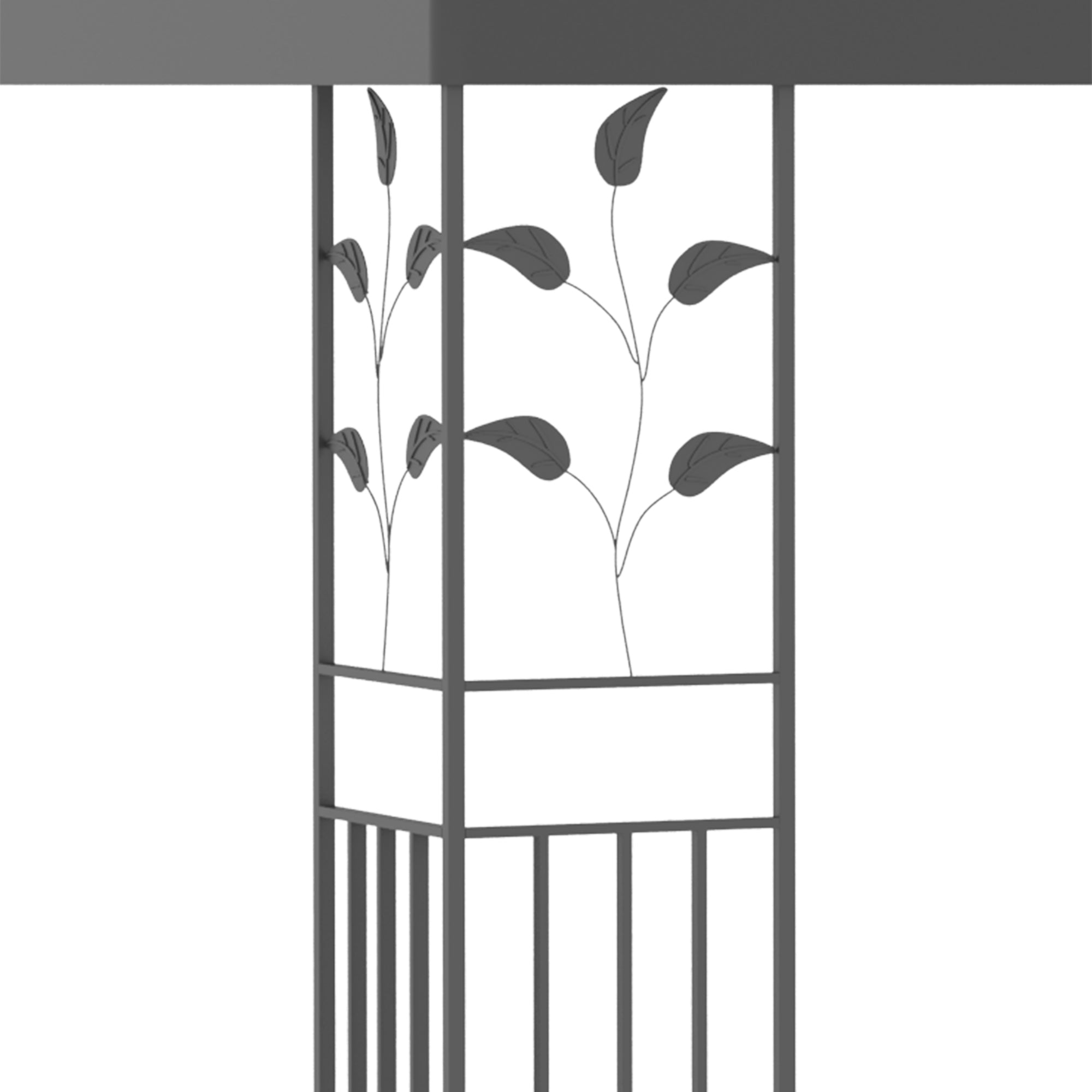 Pérgola de Jardim 3x3 m Cinzenta com Estrutura de Aço - Medidas 295x295x270 cm