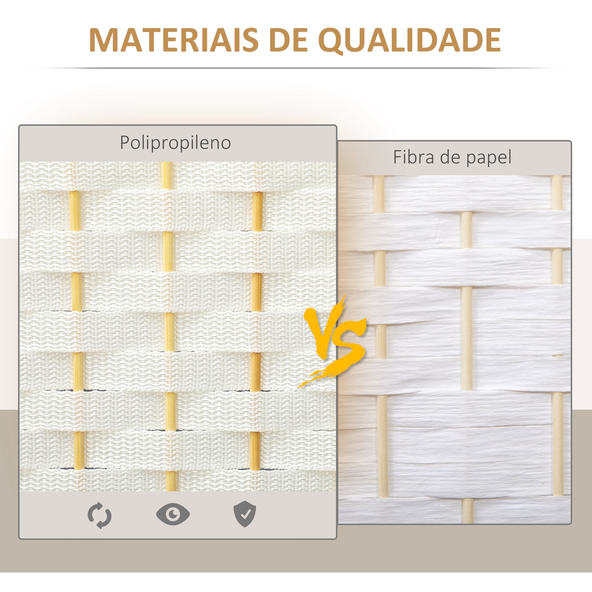 Biombo Separador de Ambientes 160x170 cm Branco