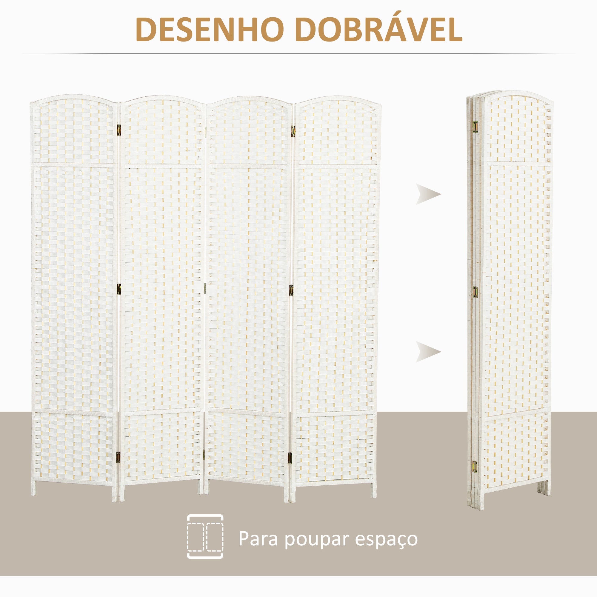 Biombo Separador de Ambientes 160x170 cm Branco